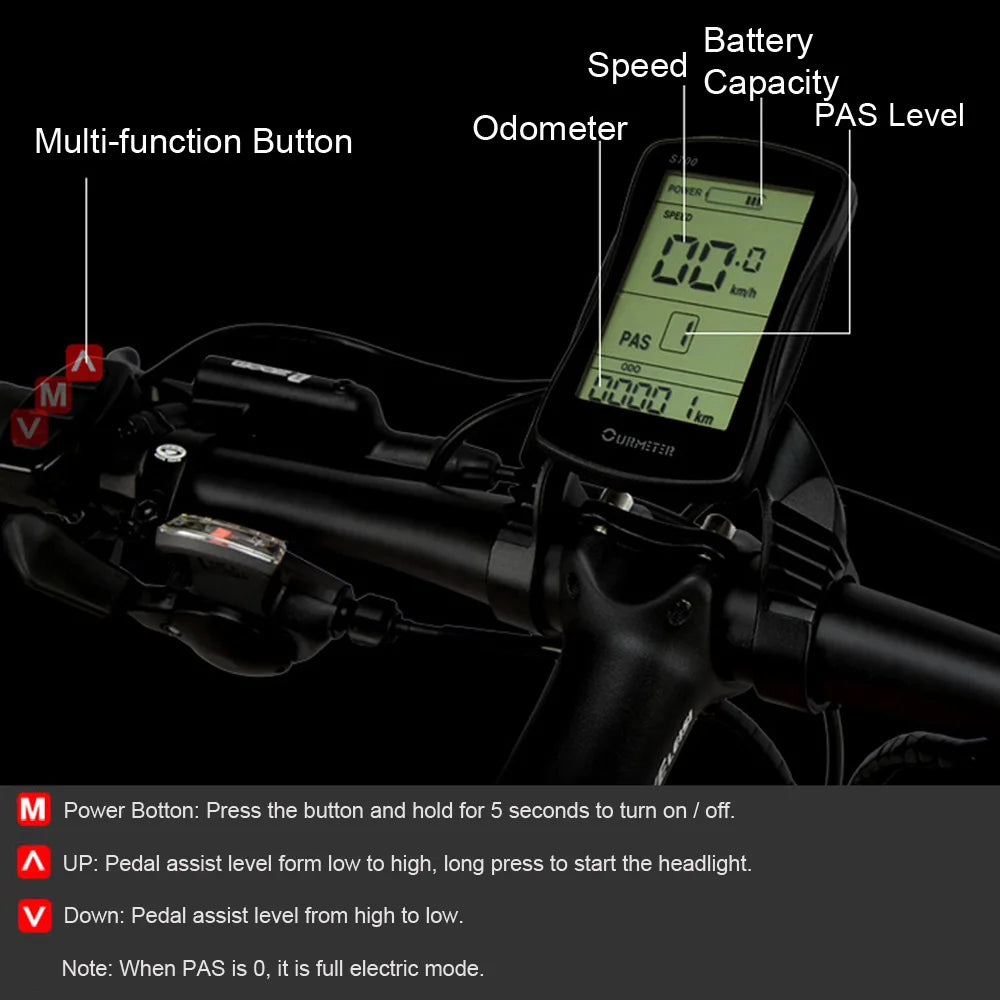 26'' EBike 1000W All-terrain Folding Electric Mountain Bike Dual Suspension Cycling 4.0 Fat Tire Double Mechanical Disc Brake