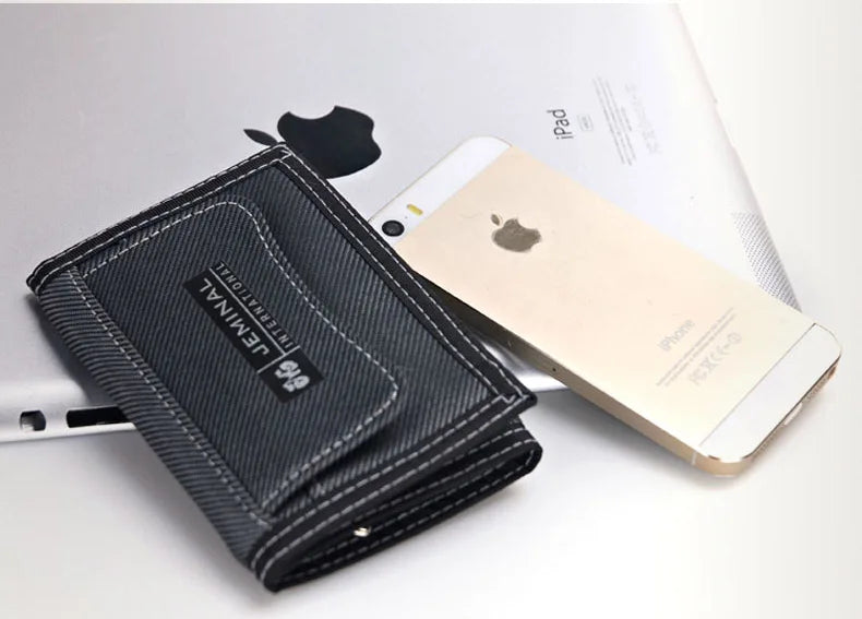 Short Mens Wallets Hasp Zipper Canvas Male Purses Wallet Cards ID Holder Good Qaulity Money Bags Change Coin Purse Burse Pocket