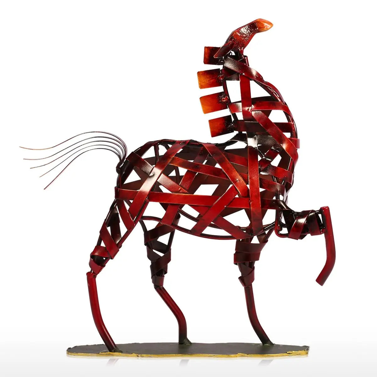 TOOARTS Iron Braided Horse Handmade Arts Statues Sculptures Weaving Horse  Living Room Home Decor Crafts Vintage Ornament Gifts