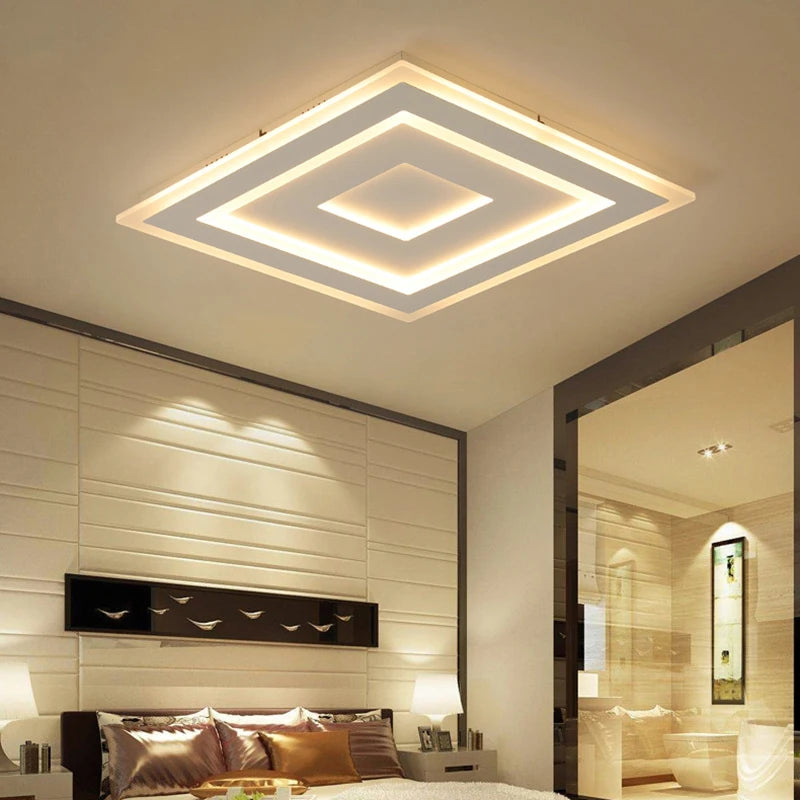 Surface Mounted Modern Led Ceiling Lights for living room bedroom Ultra-thin lamparas de techo Rectangle Ceiling lamp fixtures