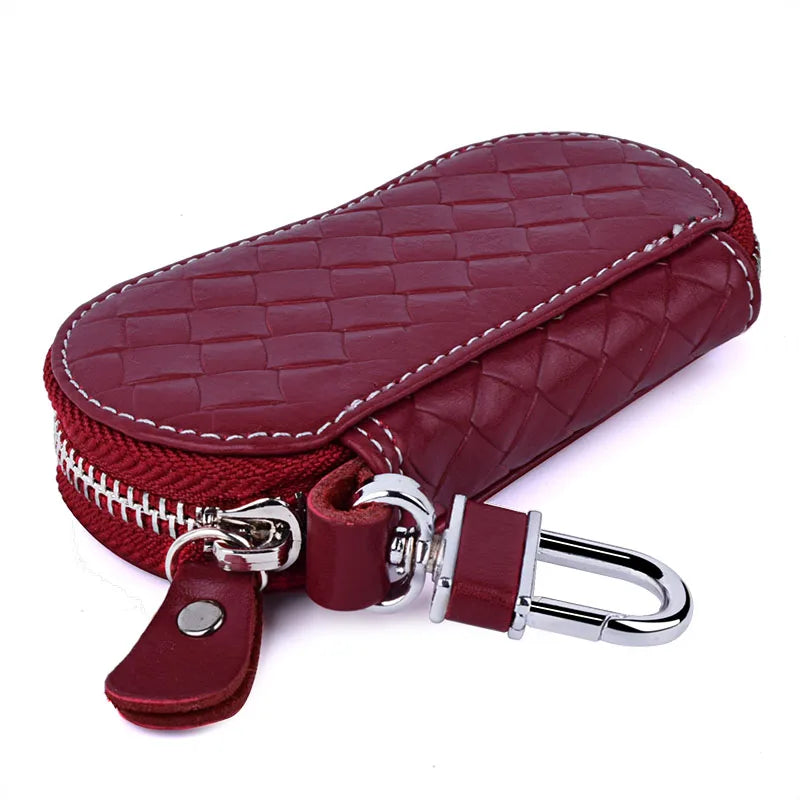 Genuine Leather Keychain Holder Organizer Wallet EDC Case Car Automobie Key Pouch Men Women Housekeeper Keys Bag