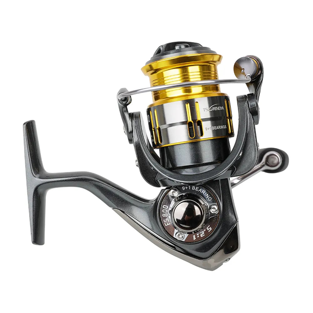 TSURINOYA FS800 FS1000 Spinning Reel Stainless Shallow Spool Ultra-Light Lure Baits Fishing Coil 10BB 5.2:1 4kg For Trout Peche