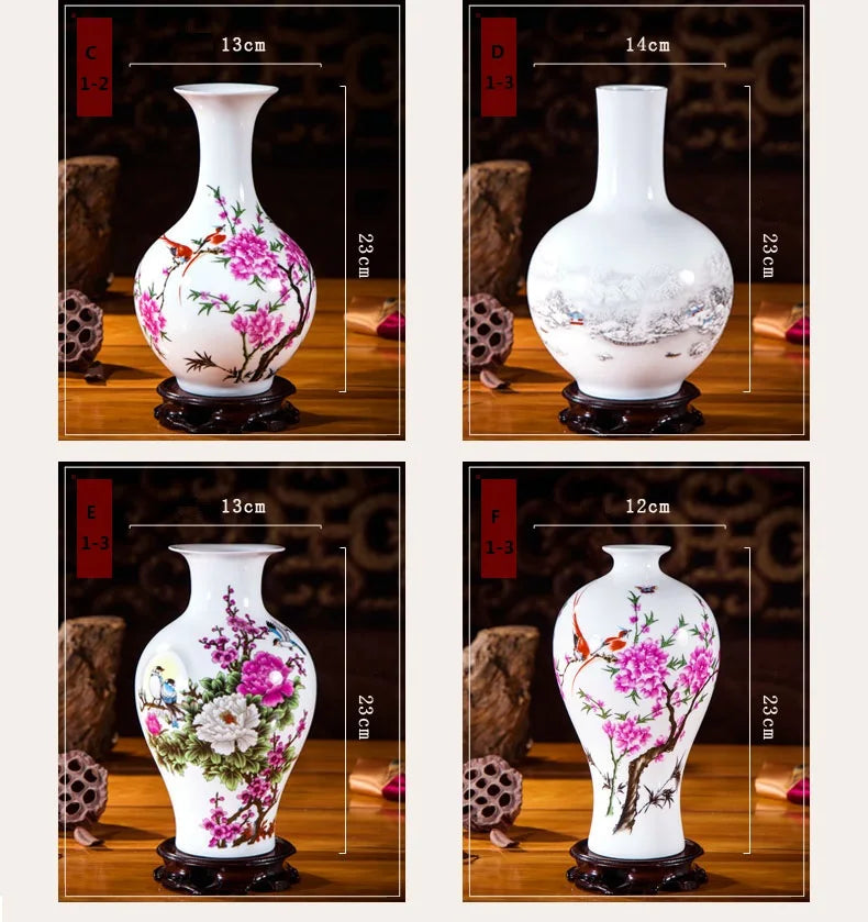 Jingdezhen Ceramic Vases Pottery Decoration Living Room Flower Arrangement Modern Home Simple TV Cabinet  Ceramic Gift