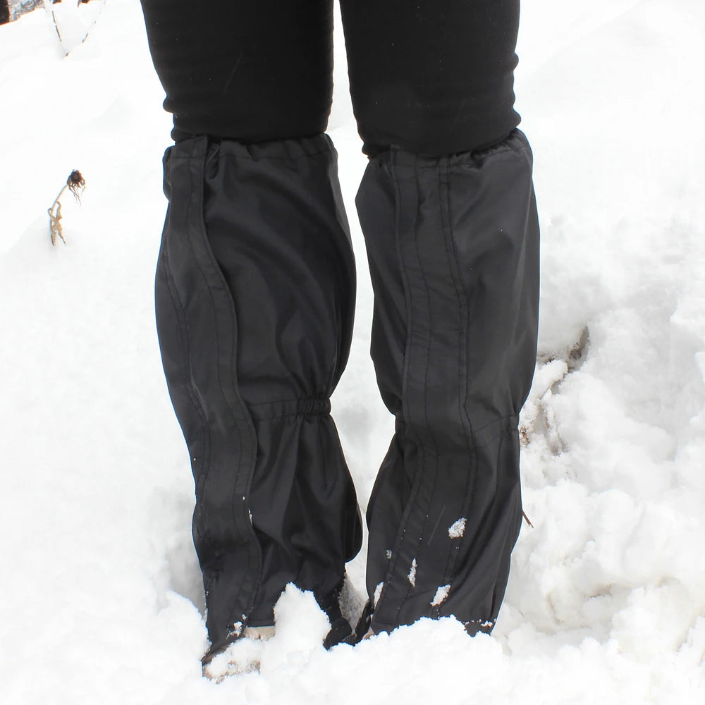 Free Shipping 1 Pair Black Waterproof Outdoor Hiking Walking Climbing Hunting Snow Legging Gaiters