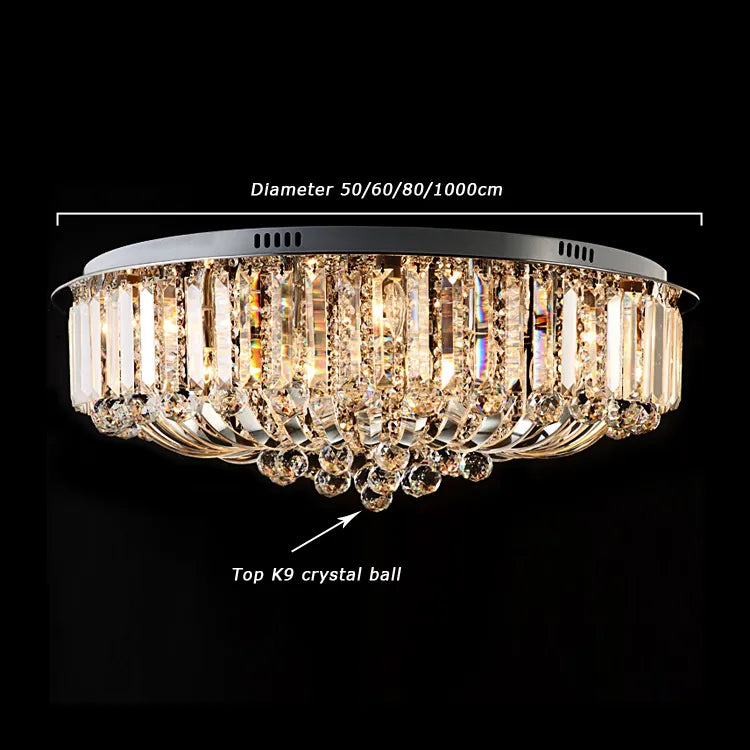 Crystal Ceiling Lights Modern Lamps Luxury Ceiling lamps Chrome luminaria deckenleuchte Round Crystal Lighting Home LED Fixture