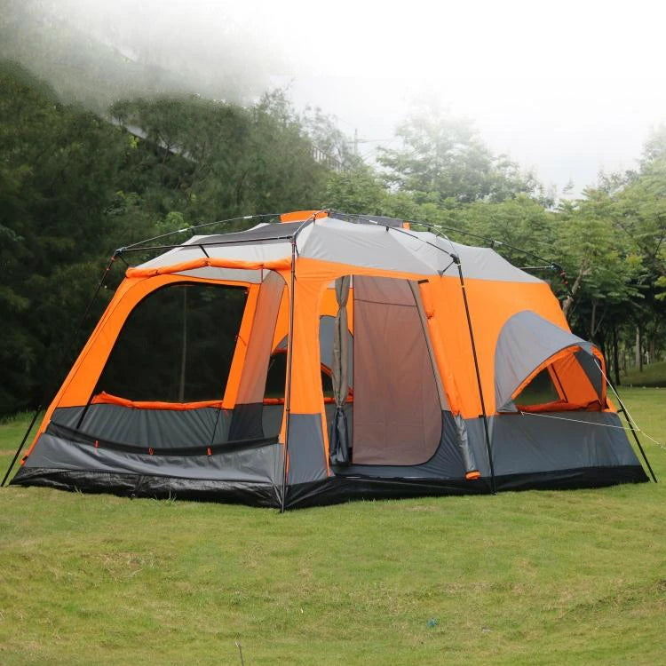 Ultralarge Tents High Quality Luxury 1 Hall 2 Bedrooms 6 8 10 12 Outdoor Camping Tent 215cm Height Waterproof Party Family Tent