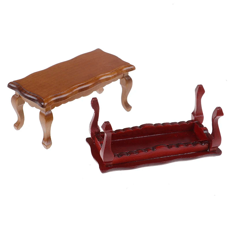 1/12 Dollhouse Miniature Mini Wooden Coffee Table Simulation End Table Furniture Toys for Doll House Decoration Accessories