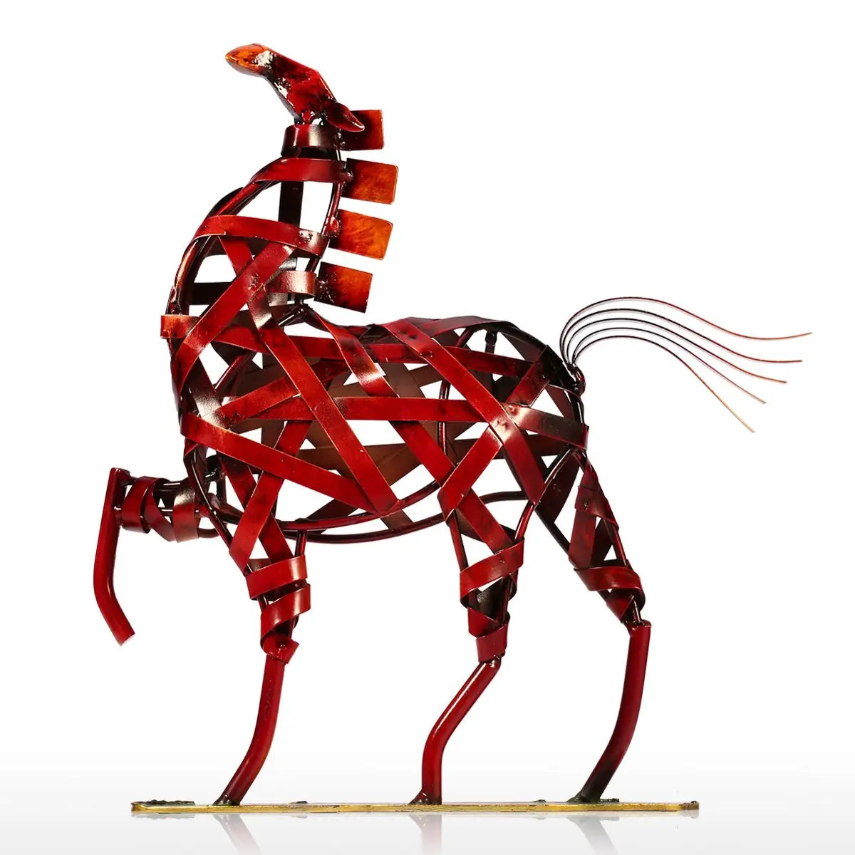 TOOARTS Iron Braided Horse Handmade Arts Statues Sculptures Weaving Horse  Living Room Home Decor Crafts Vintage Ornament Gifts