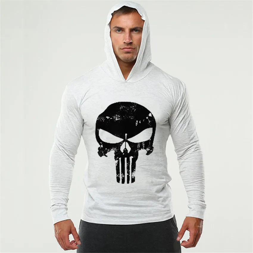 Men Bodybuilding Hoodies Sweatshirt Pullover Hip Hop Mens Clothing punisher Gyms Sportswear Cotton Workout Thin hoodie Hoody XXL