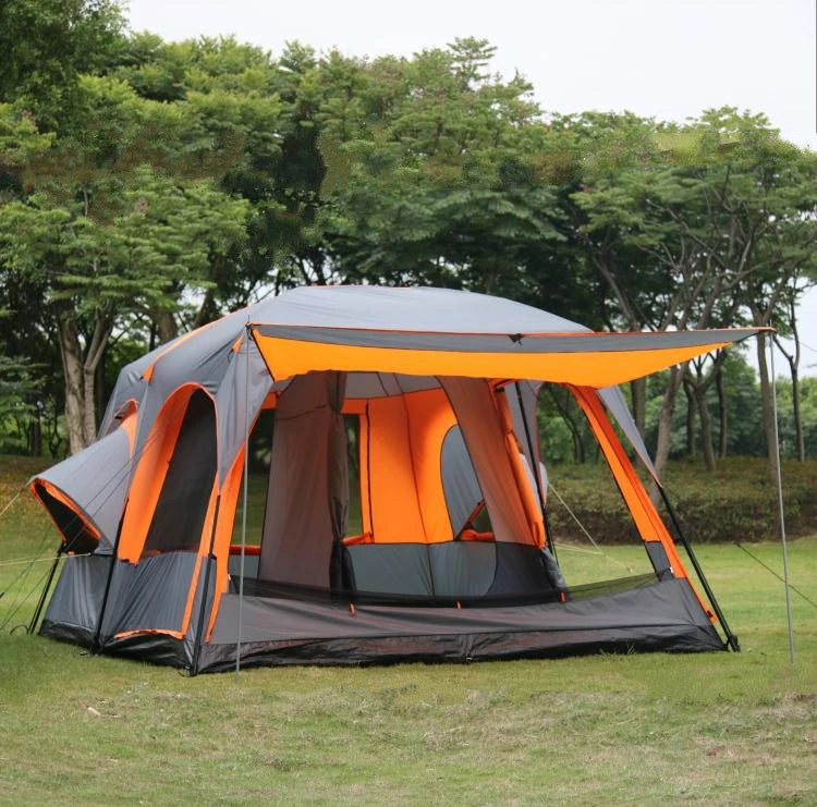 Ultralarge Tents High Quality Luxury 1 Hall 2 Bedrooms 6 8 10 12 Outdoor Camping Tent 215cm Height Waterproof Party Family Tent