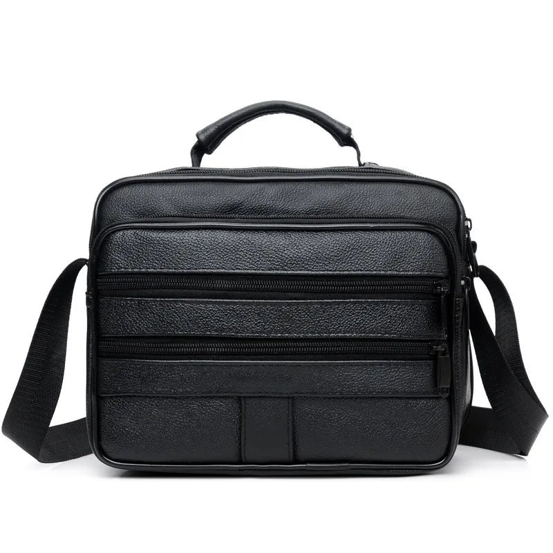 New Men Leather Handbag Zipper men Business bag Black Male Bag Shoulder bags Messenger bags men's briefcases bag Crossbody bag