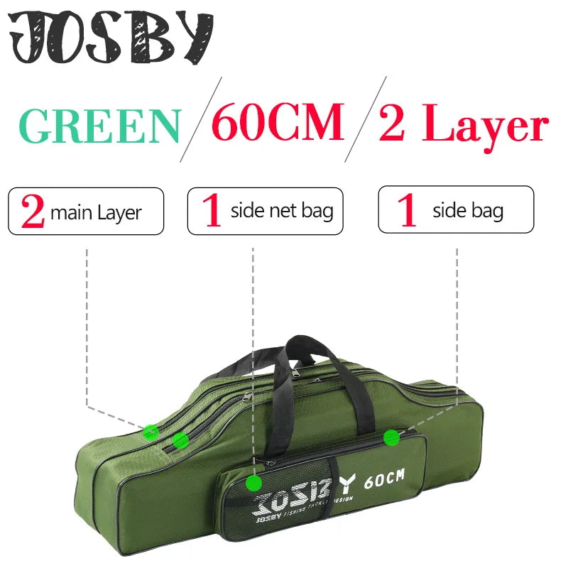 Outdoor Multifunctional Fishing Rod Bag Reel Oxford Cloth Folding Fishing Tackle Lure Pole Storage Bags Travel Carry Case Pesc