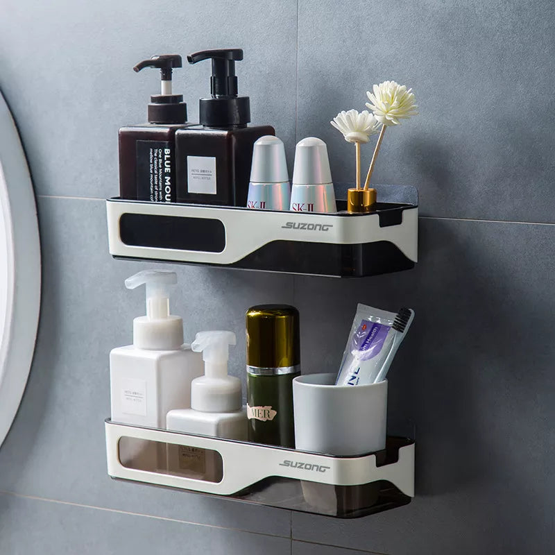 Wall Mounted Bathroom Shelf Shampoo Shower Organizer Punch-Free Bathroom Shelves Storage Rack Drainage Holder Household Items