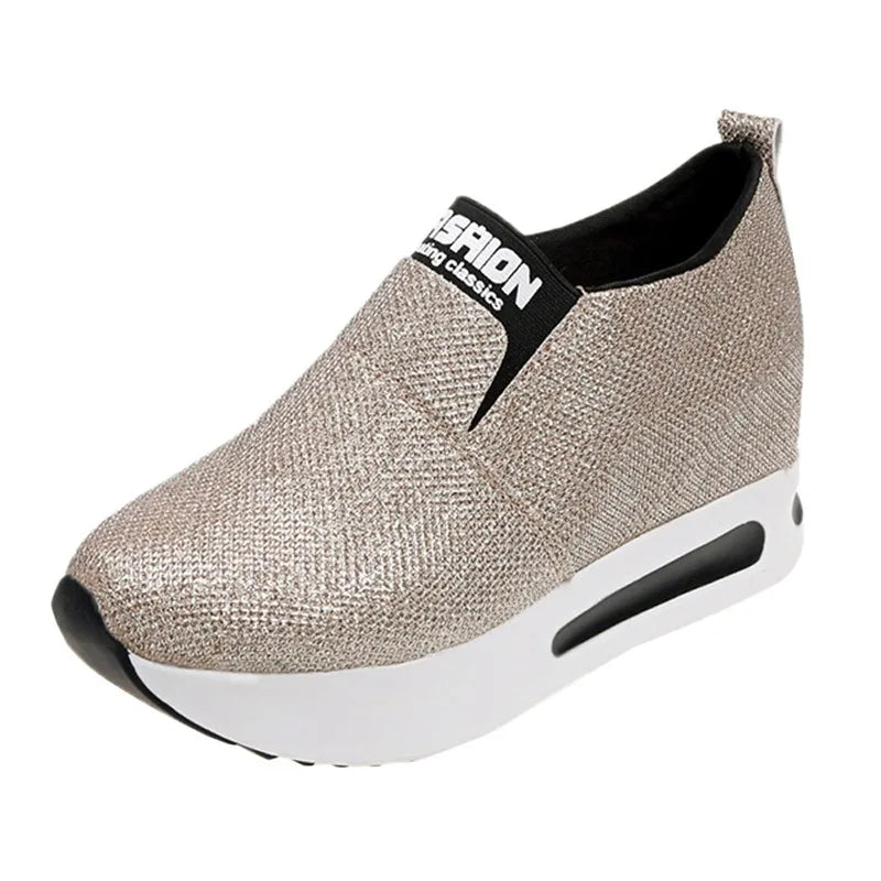 New Sneakers Women Shoes Woman Flat Platform Shoes Female Flats Shine Bling Causal Shoes Loafers Plus Size Slip on Ladies Shoes