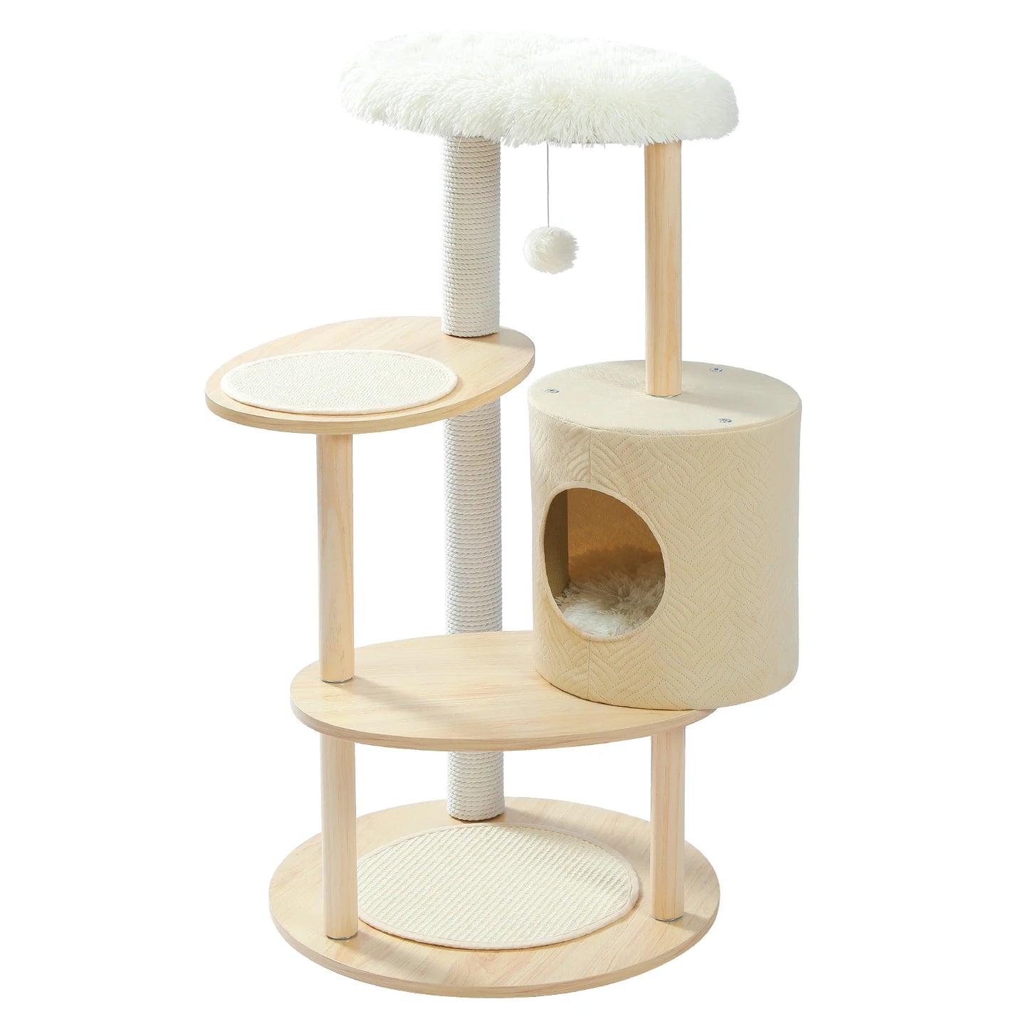 Domestic Delivery Big Cat Tree Tower Condo Furniture Scratch Post Cat Jumping Toy with Ladder for Kittens Pet House Play