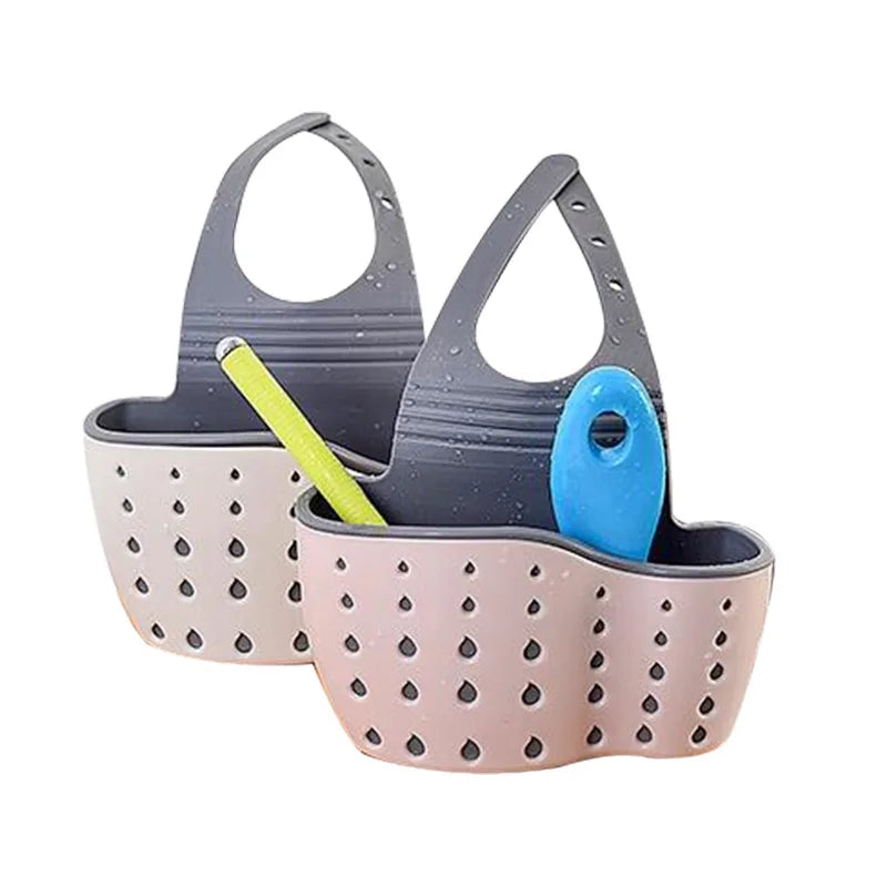 Creative Kitchen Basket Sink Drain Rack Strainer Bathroom Storage Container Kitchen Sink Sponge Storage Hanging Organizer