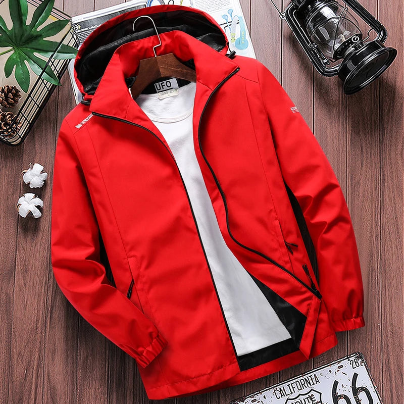 Men's Casual Hooded Bomber Jacket Spring summer Hip Hop Windbreaker waterproof Sportswear Jackets and Coats men clothing 7XL 8XL