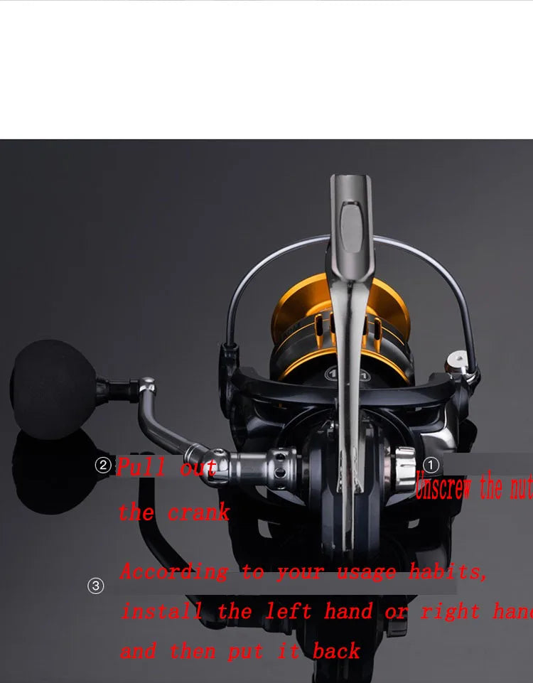 Fishing Reel 15Kg Max Drag All Metal Spool Spinning Reel 17+1 Bearings Water Resistant 5.0:1 Gear Ratio Spinning Fishing Reel