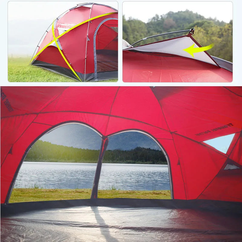 5-8-12 Outdoor Luxury Multi-Person Large Camping Tent Outdoor Climbing Park Fishing Grassland Yurt Canopy 1room With Big Space