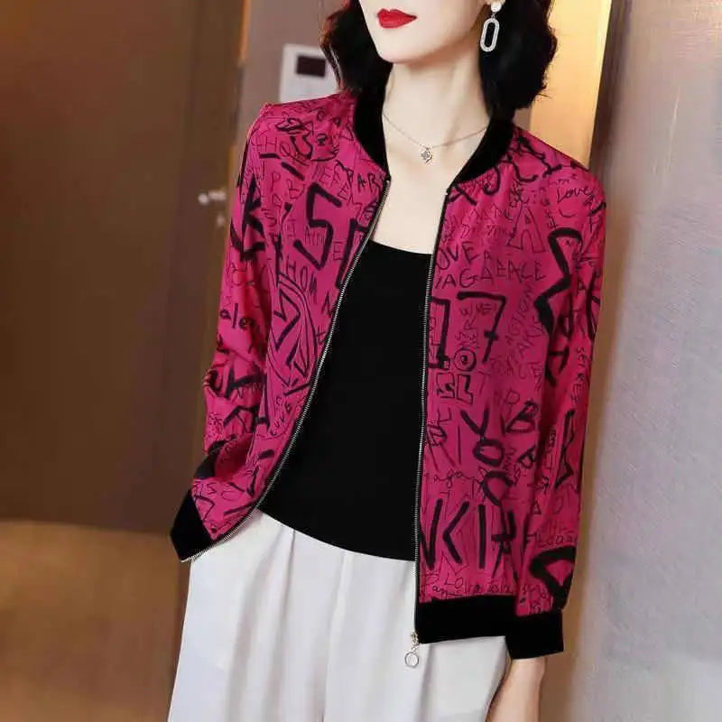 Chiffon Long-sleeved Cardigan Jacket Spring Summer Thin Women's Clothing New Baseball Uniform Short Sunscreen Coat 5XL