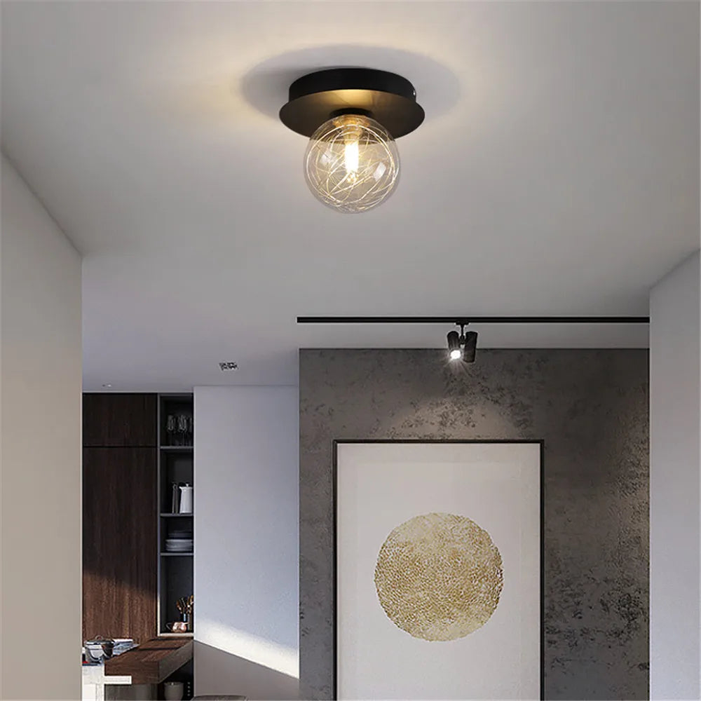 Modern Glass Led  Ceiling Lights Nordic Creative Entrance Celing Lamp Minimalist corridor Aisle light for Home Lighting