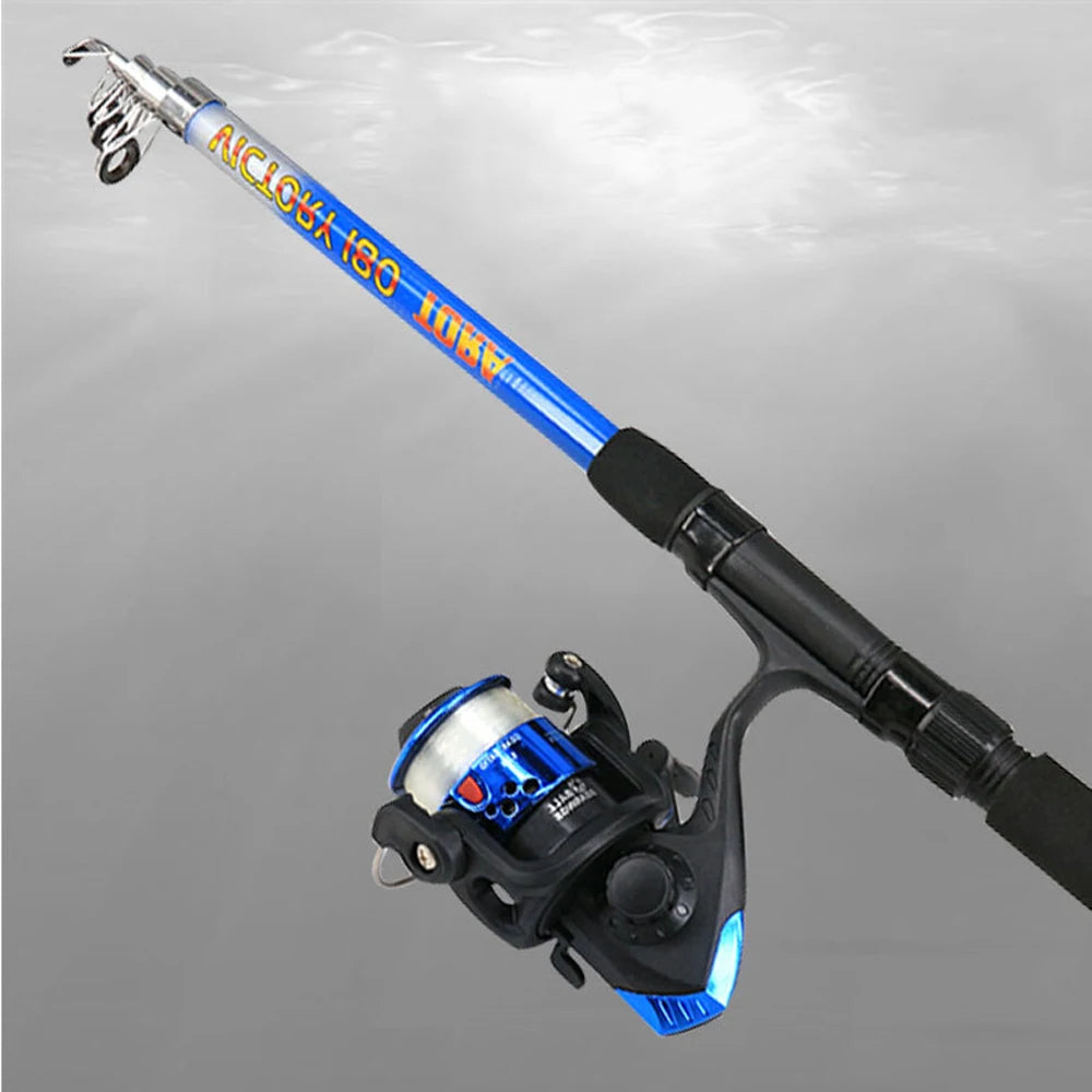 Fishing Rod Suit With Reel Portable Accessories Fishing Bag Beginners Telescopic Fishing Rod Set Ultralight Retractable Travel