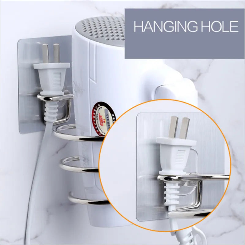 New Spiral Wall Mounted Hair Dryer Storage Organizer Rack Holder Hanger Using In Bathroom Salon Stylist Tool Drier Organize