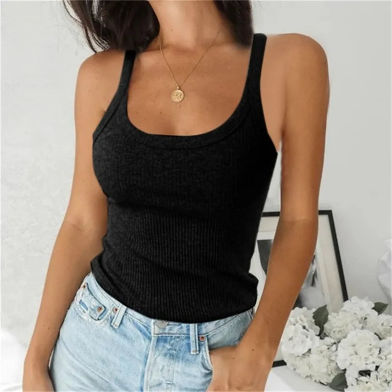 V-neck Halter Sexy Camisole Top 2022 Summer Women Sexy off-Shoulder Solid Color Sleeveless Camis Women's Clothing Tanks Tops