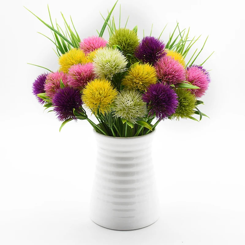 5 Pieces Plastic Dandelion Household Products Vases for Home Decor Wedding Bridal Accessories Clearance Cheap Artificial Flowers