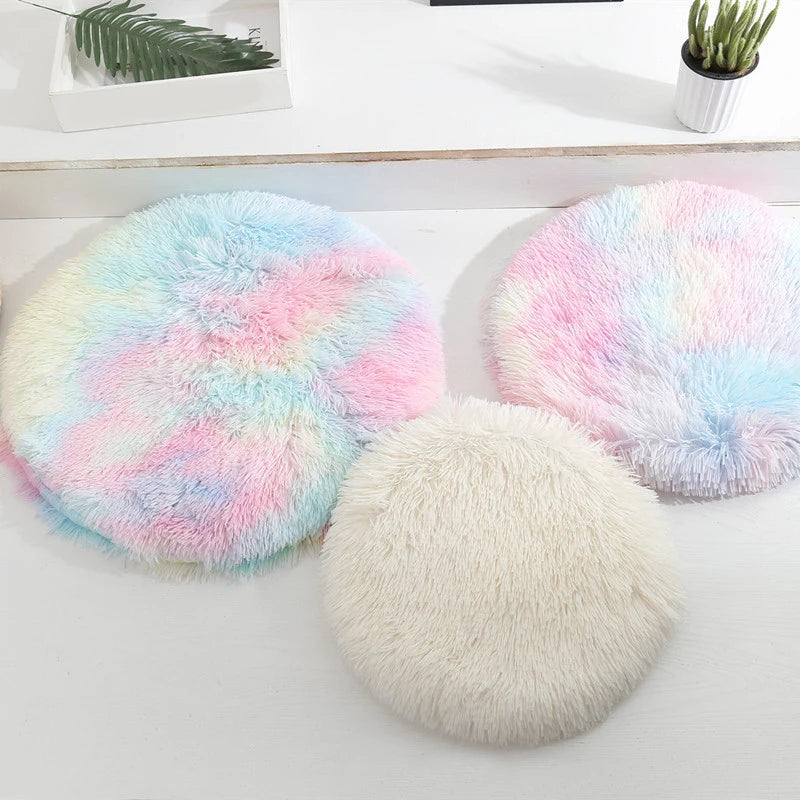 Round Dog Bed Mat Pet Sleeping Bed For Dog Cat Fluffy Plush Pets Cushion For Puppy Teddy Soft Warm Cat Basket Dog Accessories