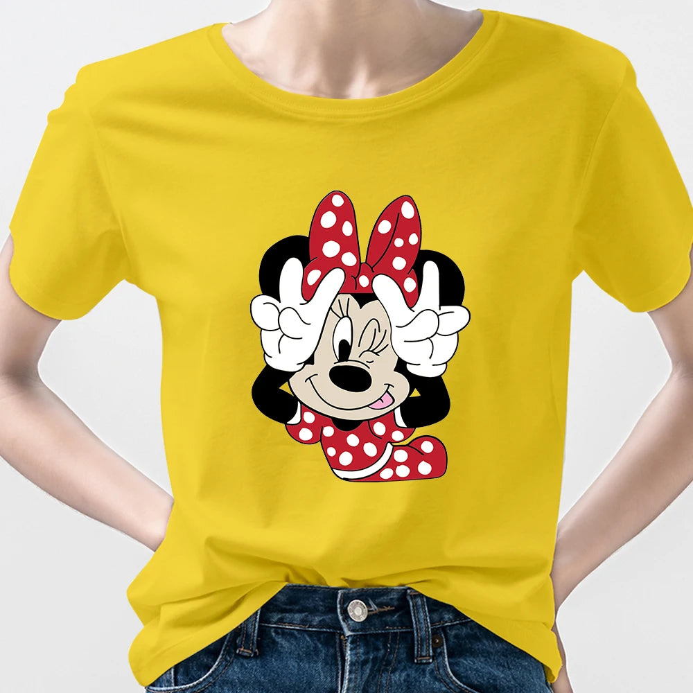 Urbano Mickey Mouse Disney T-Shirt Women's Clothing Summer 2022 Top Minnie Fashion Couple T Shirts Casual Cheap Free Shipping