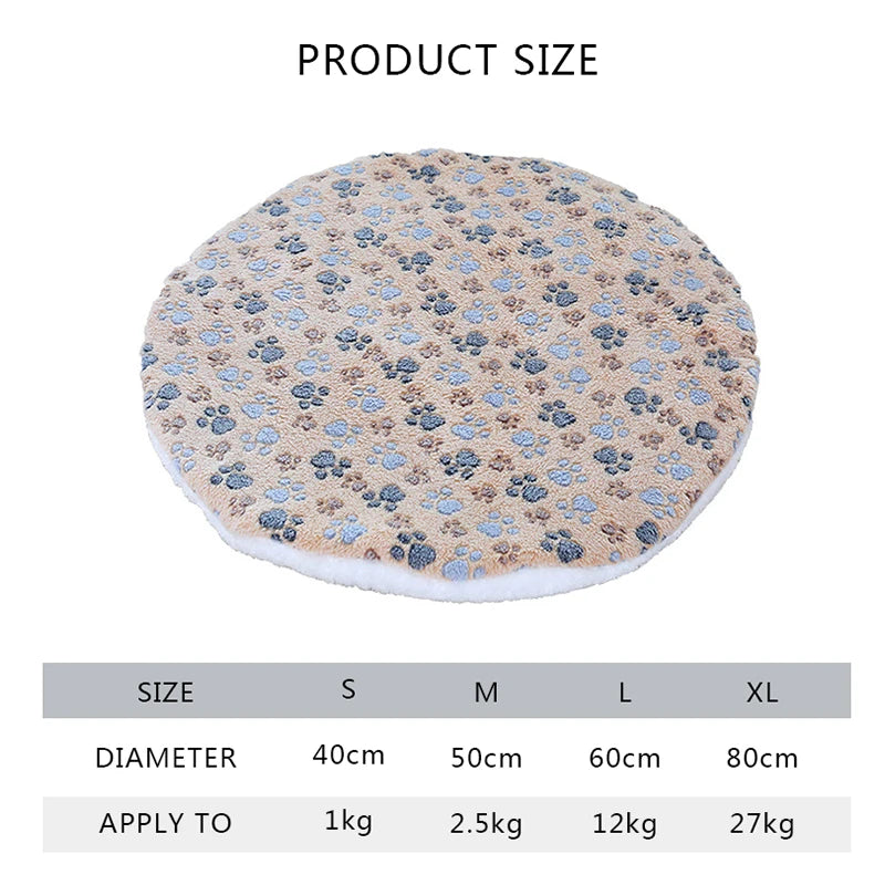 Round Dog Bed Mat Double-sided Pet Sleeping Bed For Dog Cat Washable Folding Pets Cushion Soft Warm Cat Blanket Dog Accessories