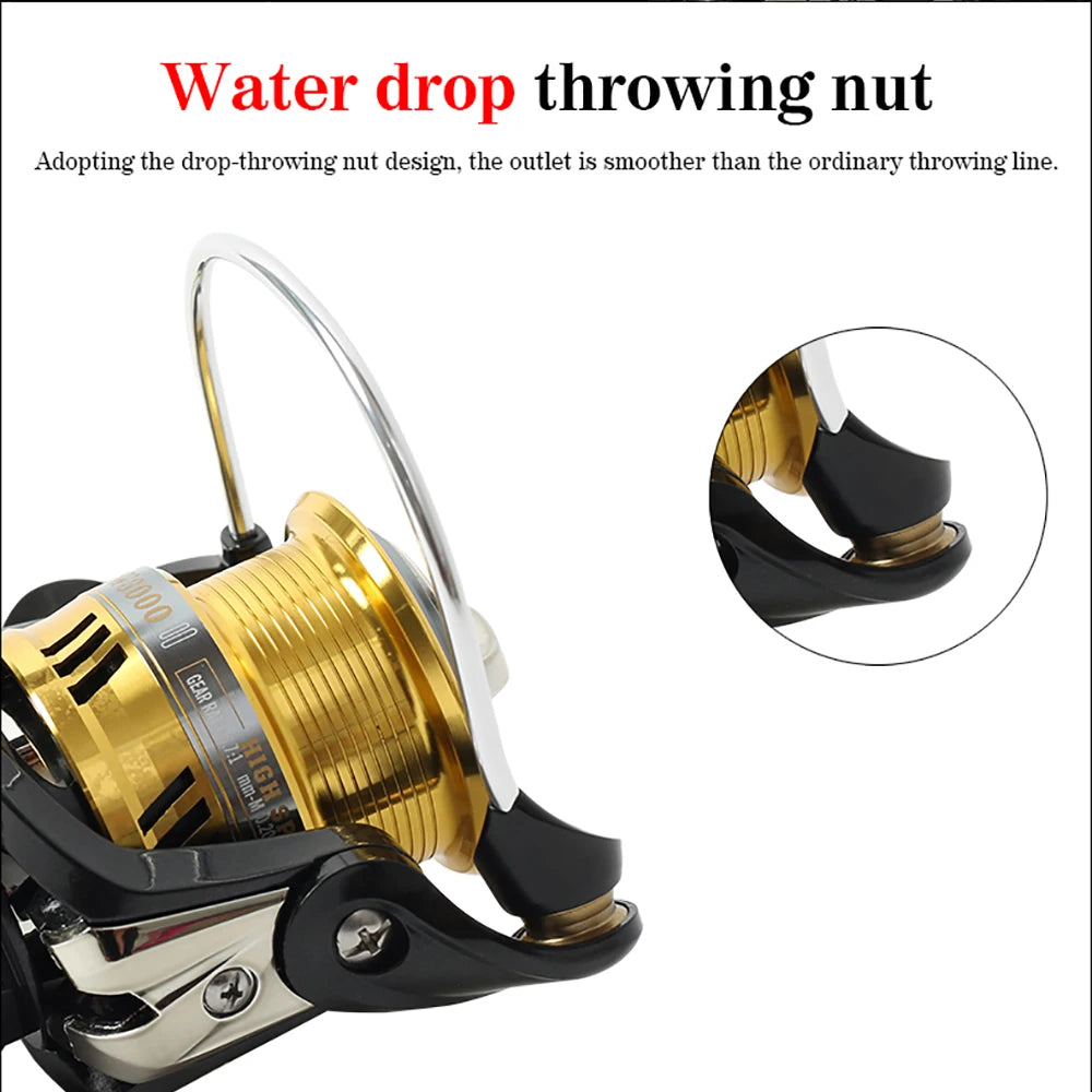 Full Metal Spinning Wheel 4+1BB 6.7:1 Ratio Shallow Line Cup Design Fishing Reel Lure Sea Rod Carp Fishing Reels with CNC Handle