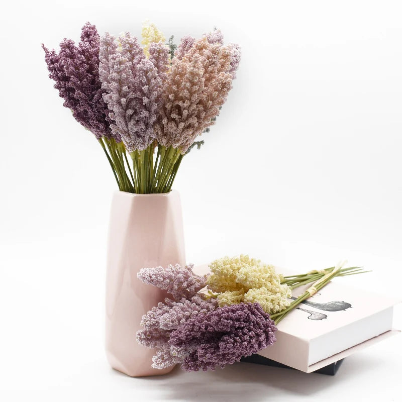 6 Pieces/Bundle Foam Lavender Vases for Home Decoration Accessories Cheap Artificial Plants Household Products Wedding Scrapbook