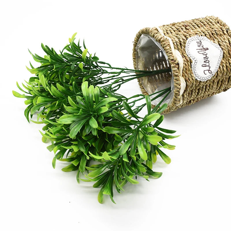 1 Bunch Artificial Plants Green Waterweed Wedding Decoration Background Wall Vases for Home Decor Scrapbook Decorative Flowers