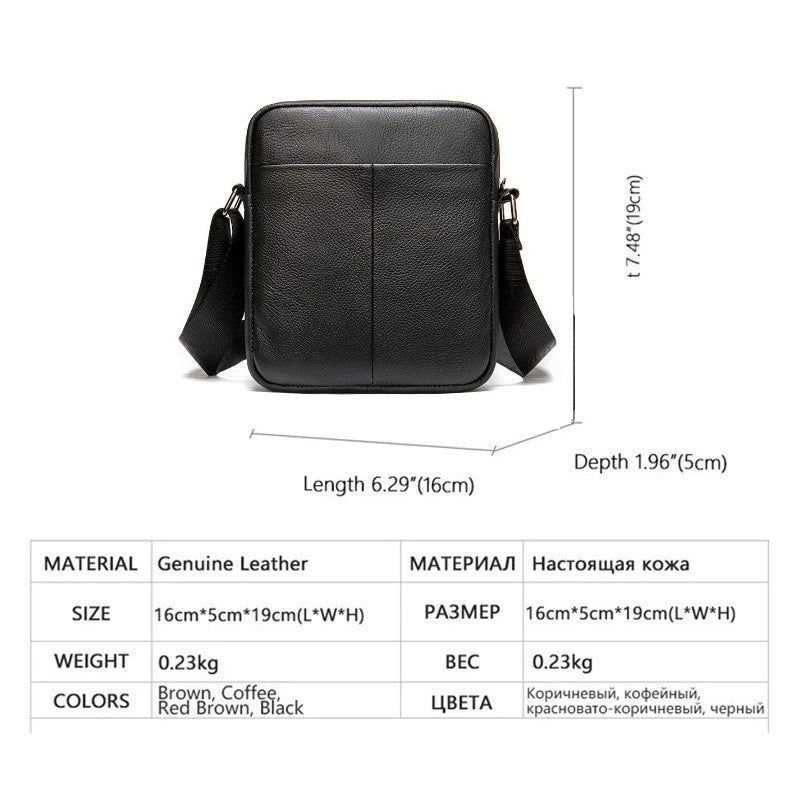 Fashion Men's Shoulder Bag For Men Genuine Leather Handbag Small Male Casual Messenger Small Phone Crossbody Bags