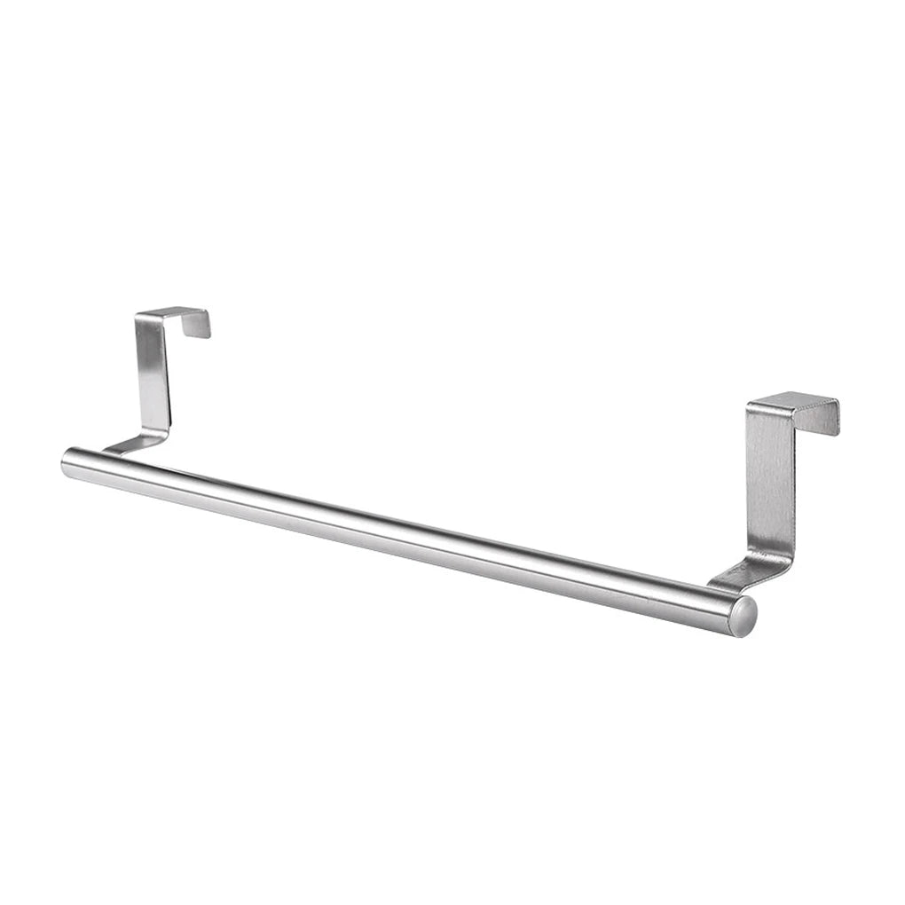 Towel Rack Over Door Towel Bar Hanging Holder Stainless Steel Bathroom Kitchen Cabinet Towel Rag Rack Shelf Hanger