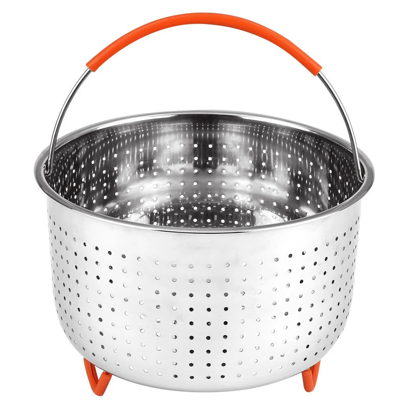 Stainless Steel 304 Steamer Basket With Silicone Feet for Pressure Cooker Accessories with Instant Pot Kitchen Food Strainer