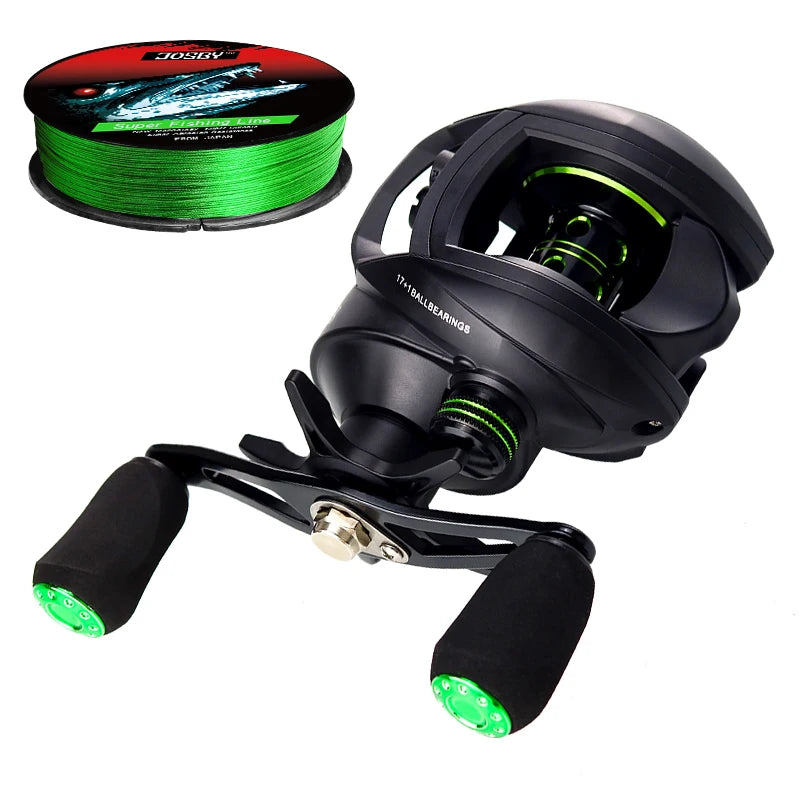 2000 Series Baitcasting Reel High Speed 8:1:1 Gear Ratio 17+1BB Fresh/Saltwater Magnetic Brake System Ultralight Fishing Reel