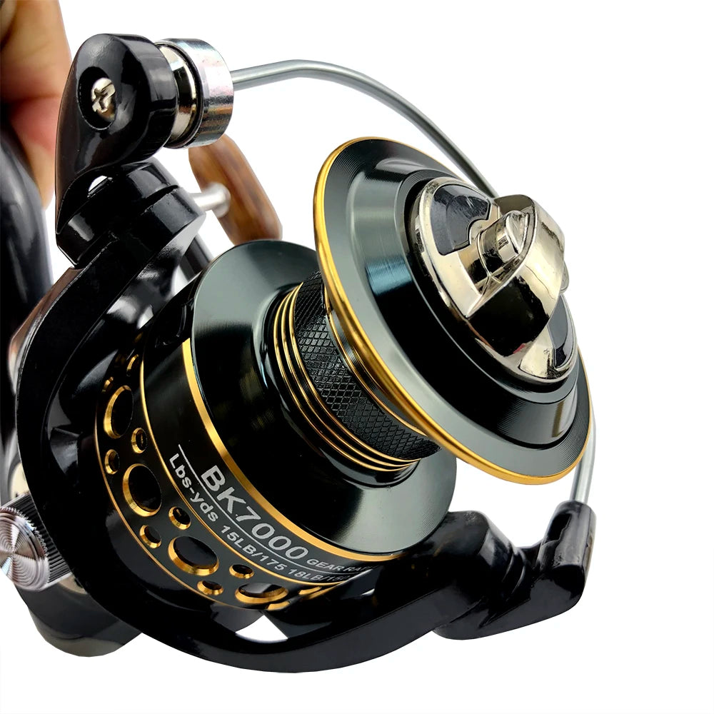 2000-7000 13BB 5.2:1 Gear Ratio Saltwater Fishing Reels Metal Spool Spinning Fishing Reel Left/Right Handle