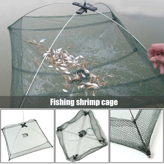 Portable Folded Fishing Net Baits Mesh Trap Durable for Shrimp Minnow Crayfish