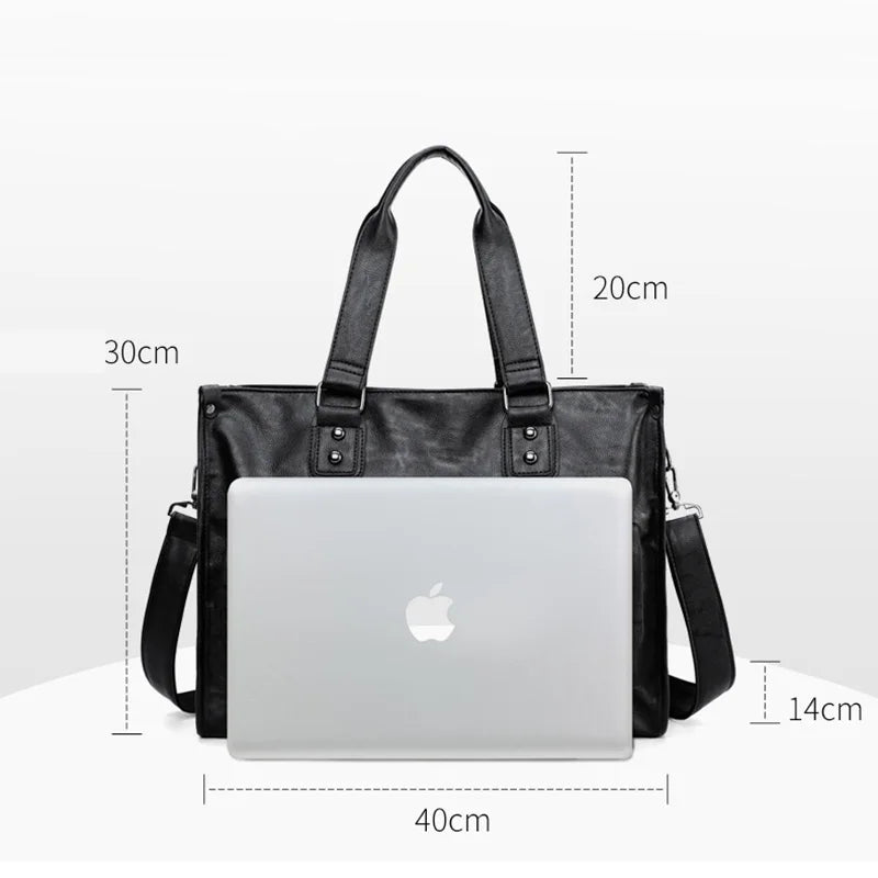 Men's Shoulder Bags Classic Style Fashion Casual Briefcase Crossbody Retro Business Travel Bag Large Capacity Office Handbags