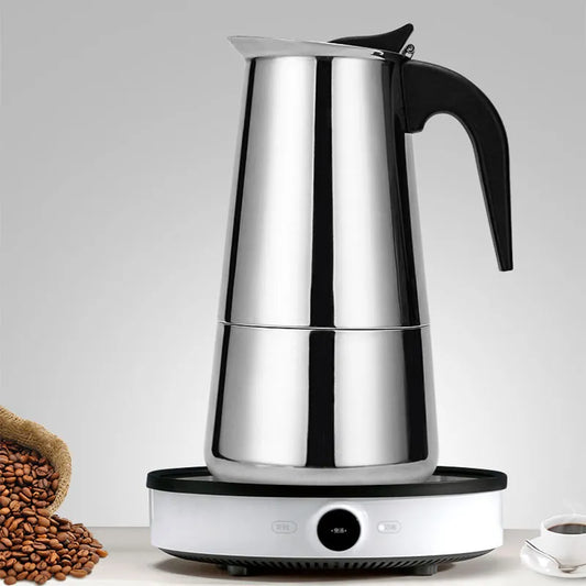 Stainless Steel Coffee Maker Coffee Pot Moka Pot Geyser Coffee Makers Kettle Coffee Brewer Latte Percolator Stove Coffee Tools