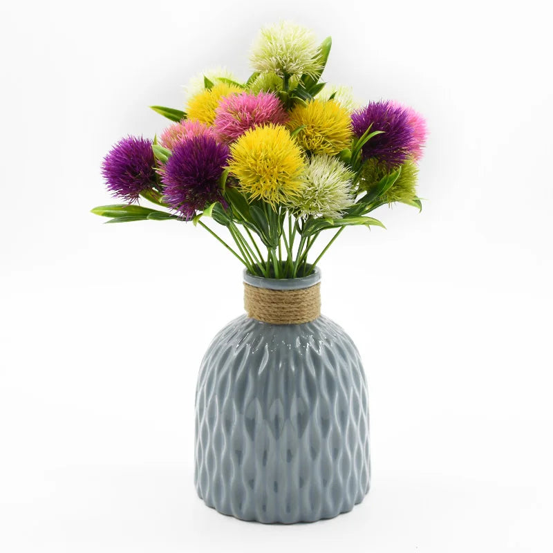 5 Pieces Plastic Dandelion Household Products Vases for Home Decor Wedding Bridal Accessories Clearance Cheap Artificial Flowers