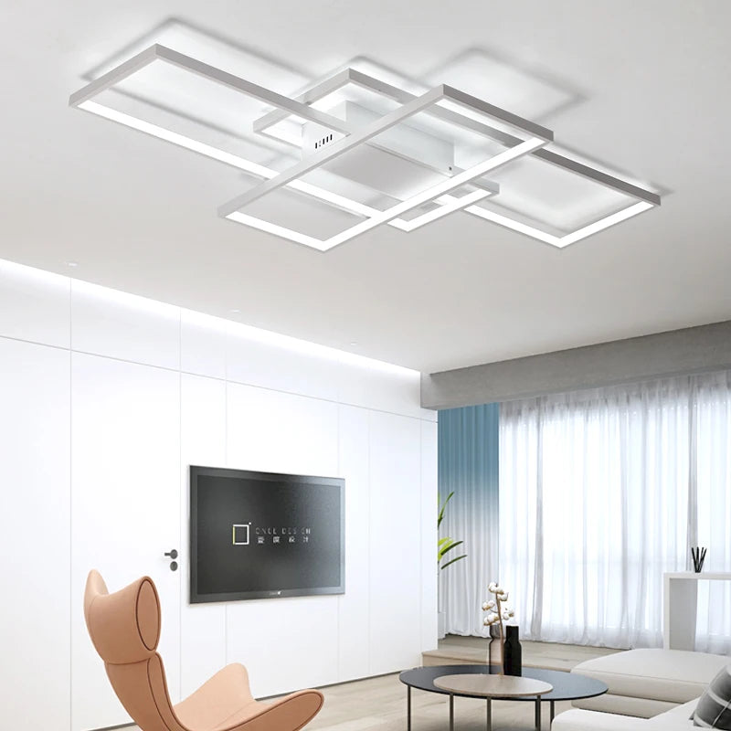 NEO Gleam Rectangle Aluminum Modern Led ceiling lights for living room bedroom AC85-265V White/Black Ceiling Lamp Fixtures