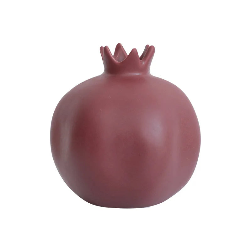 Creative Cute Pomegranate Vases Ceramic Decorative Fruit Ornaments Small Tabletop Vase Filler Modern Home Living Room Decoration