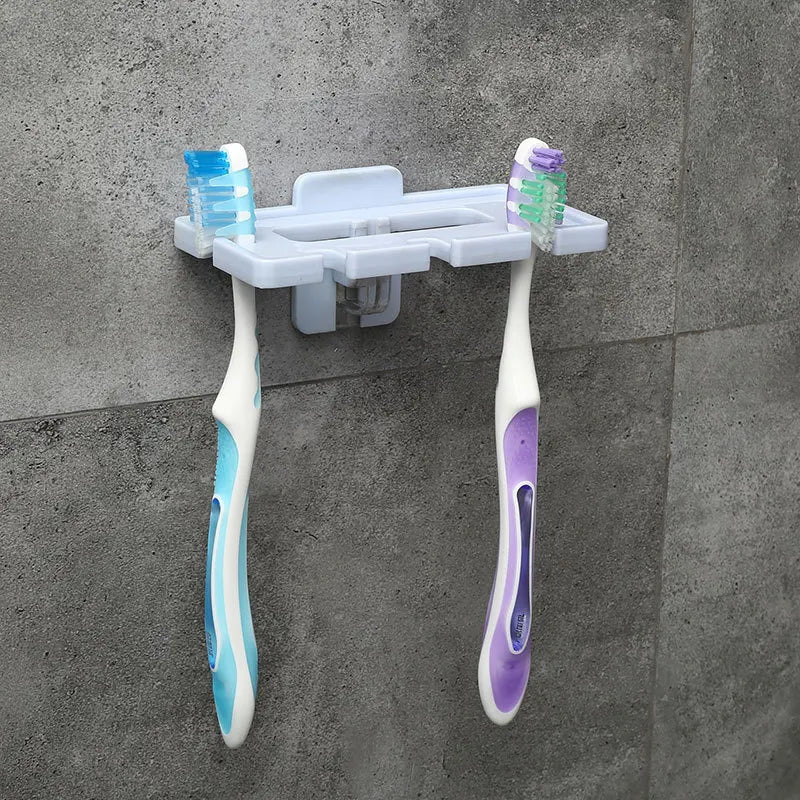 Strong Suction Cup Toothbrush Hanging Storage Shelf Toothpaste Toothbrush Holder Wall Mount Rack Bath Set Bathroom