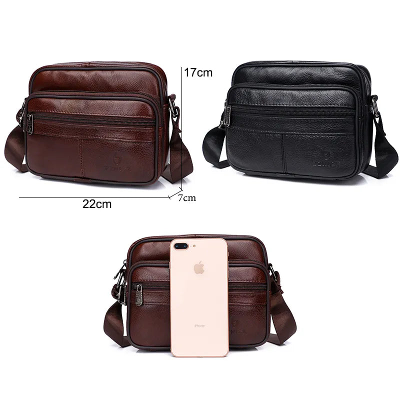 Men's Genuine Leather Shoulder Bag Messenger Bags Men's Bag 2020 Fashion Flap Crossbody Handbag Male Leather Shoulder Bags KSK