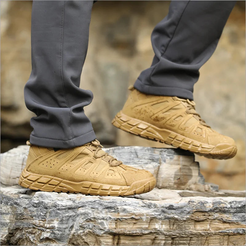 Men Spring Autumn Tactical Military Wear-resistant Hiking Shoes Men's Low-top Boots Outdoor Training Climbing Sports Sneakers