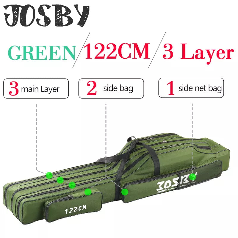 Outdoor Multifunctional Fishing Rod Bag Reel Oxford Cloth Folding Fishing Tackle Lure Pole Storage Bags Travel Carry Case Pesc